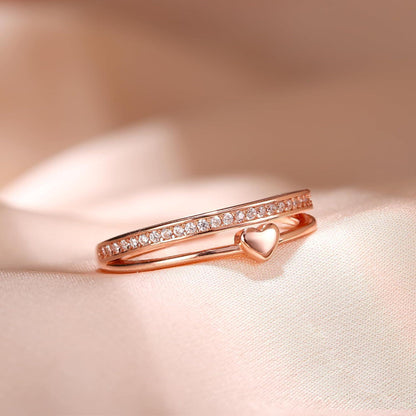 Silber 925 Herzring Damen Verstellbar – Ehering/Verlobungsring