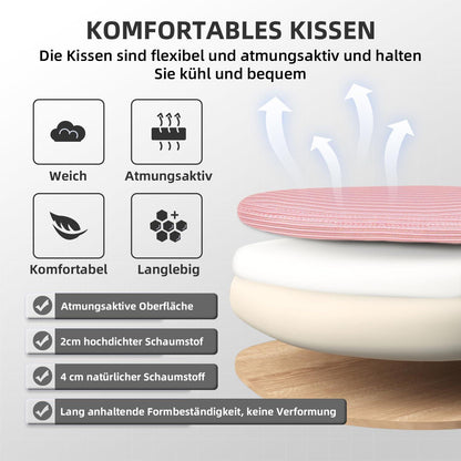 Ergonomischer Bürostuhl mit Lendenstütze, Armlehnen, Wippfunktion, Höhenverstellung, Netzstoff, Rosa