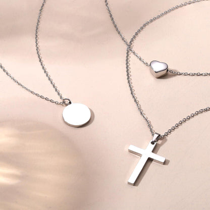 Stapelbare Damen Halsketten Set Edelstahl Gold Silber Herzanhänger