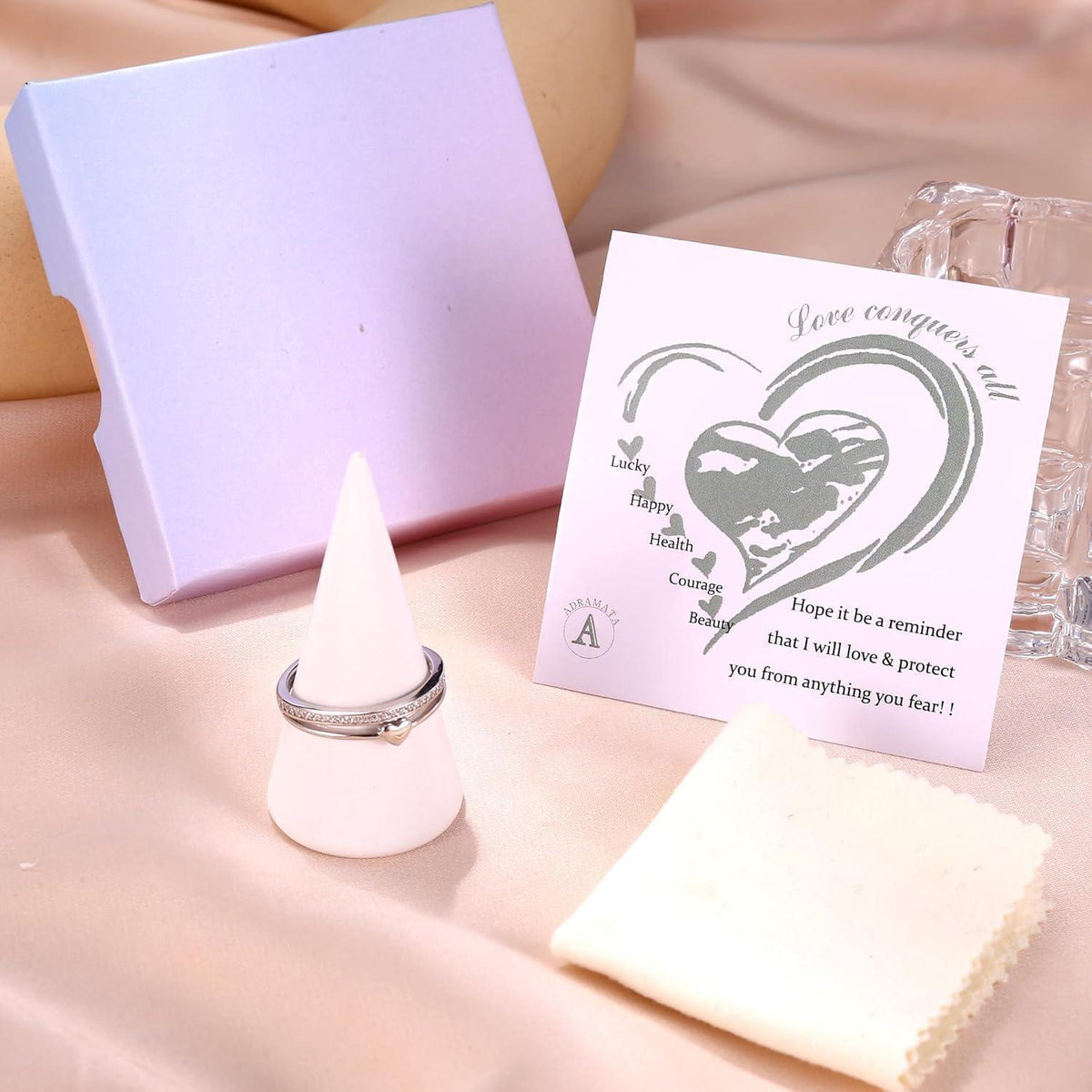 Silber 925 Herzring Damen Verstellbar – Ehering/Verlobungsring