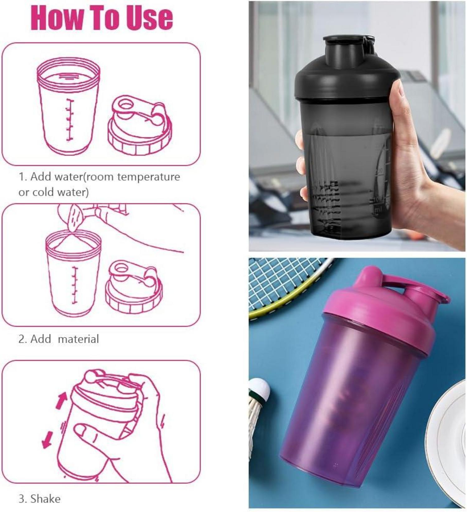 Protein Shaker 500ml Eiweiß Shaker mit Messskala BPA-frei