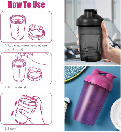 Protein Shaker 500ml Eiweiß Shaker mit Messskala BPA-frei