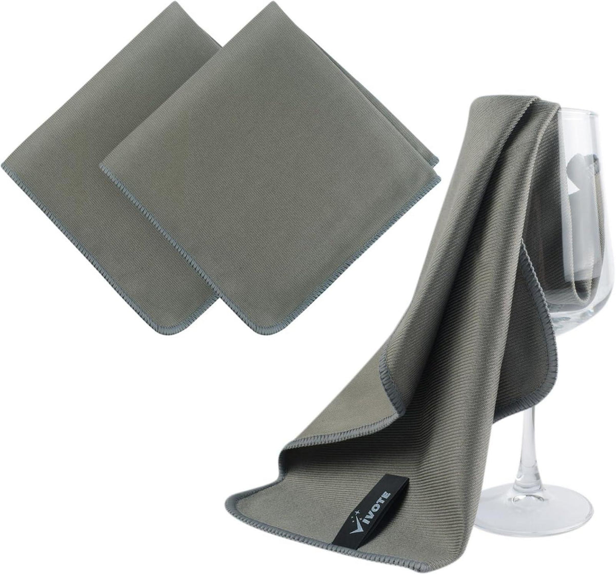 Mikrofasertücher 3er Pack 40x40 cm Streifenfrei Grau