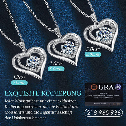 CDE 925 Silber Herz Moissanit Halskette Diamanten Schmuck Frauengebung