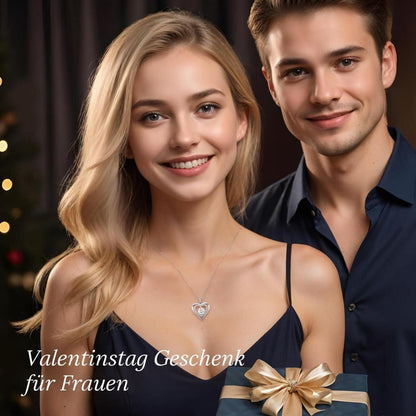 Silber Herz Halskette Damen Moissanite 1.vergoldet