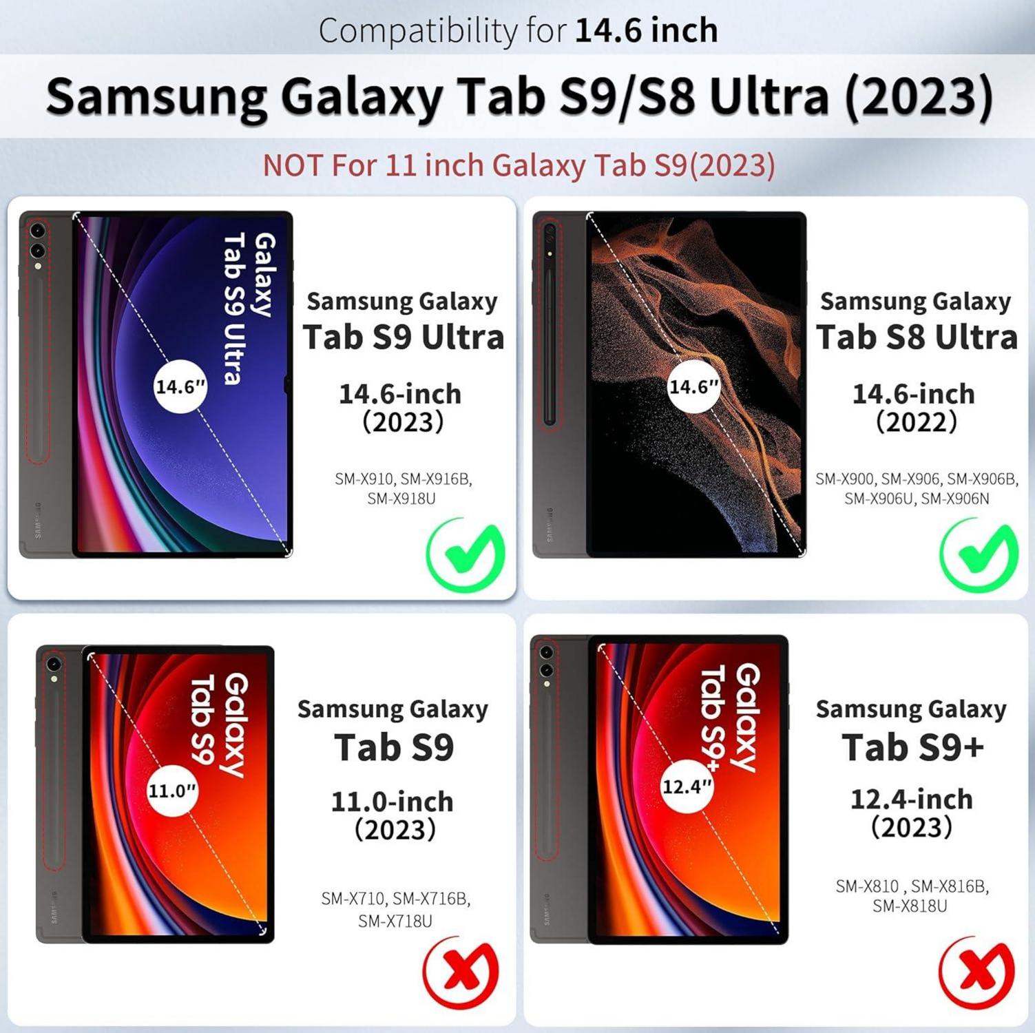 Hülle für Samsung Galaxy Tab S9 Ultra 14.6 Zoll