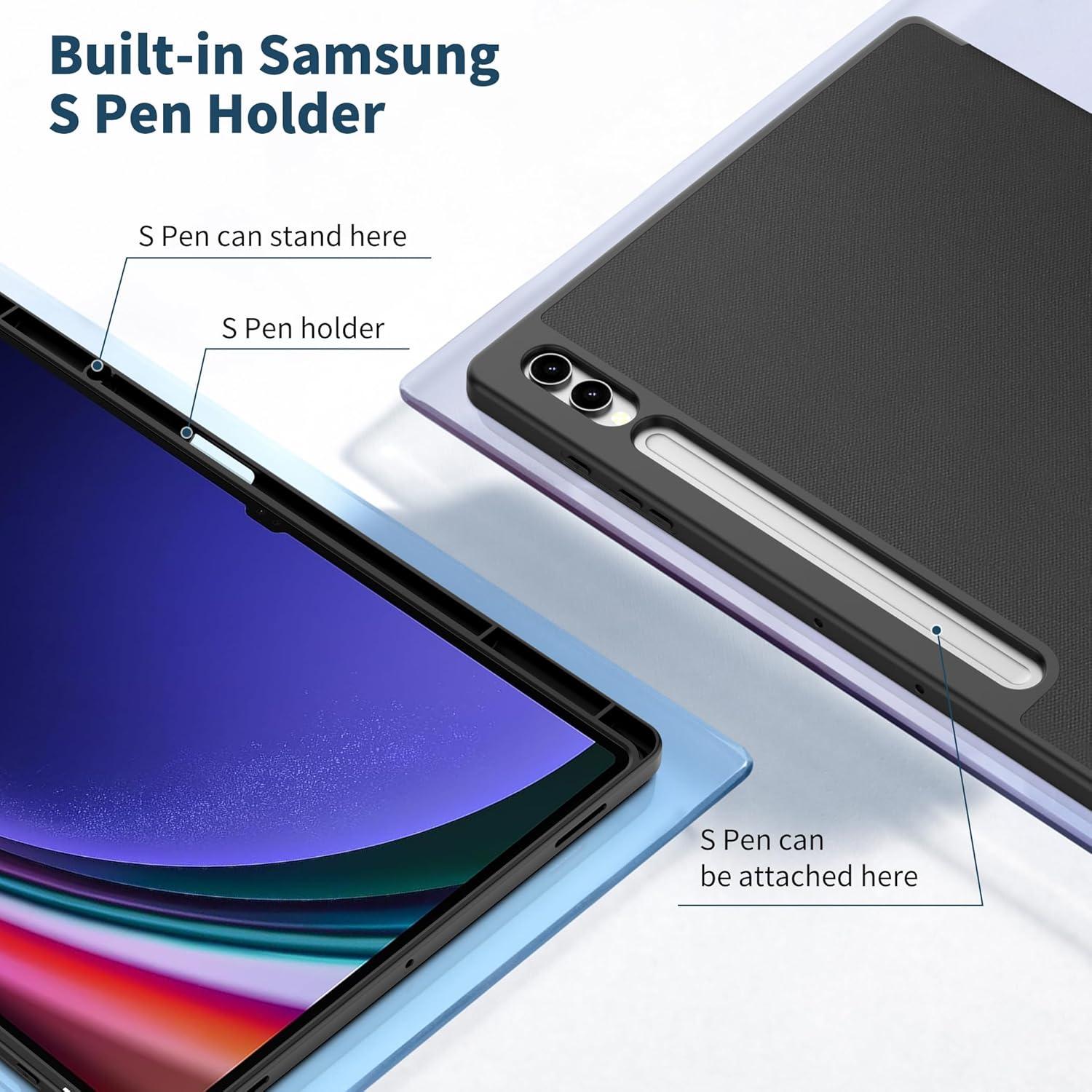Samsung Galaxy Tab S9 Ultra 14.6 Zoll Hülle Schwarz mit Stifthalter Standfunktion