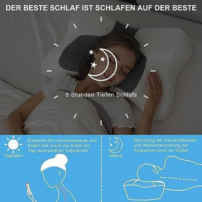 EYSCOTA Orthopädisches Memory-Schaum Nackenstützkissen 6 Zonen Härtegrad inkl. abnehmbarem waschbarem Bezug
