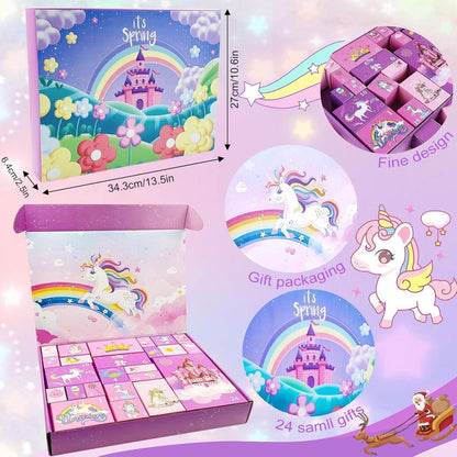 Adventskalender Mädchen 2024 Einhorn Haarschmuck 24 Tage