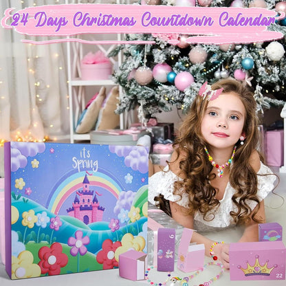 Adventskalender Mädchen 2024 Einhorn Haarschmuck 24 Tage