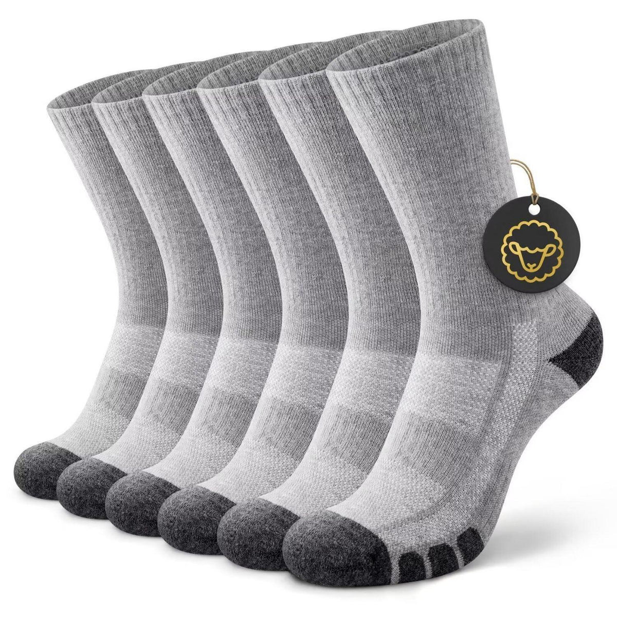 Wandersocken Merino 3er-Pack Grau, Damen & Herren Trekking Socken