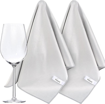 Mikrofaser Glaspoliertuch für Glas und Edelstahl, 2 Stück