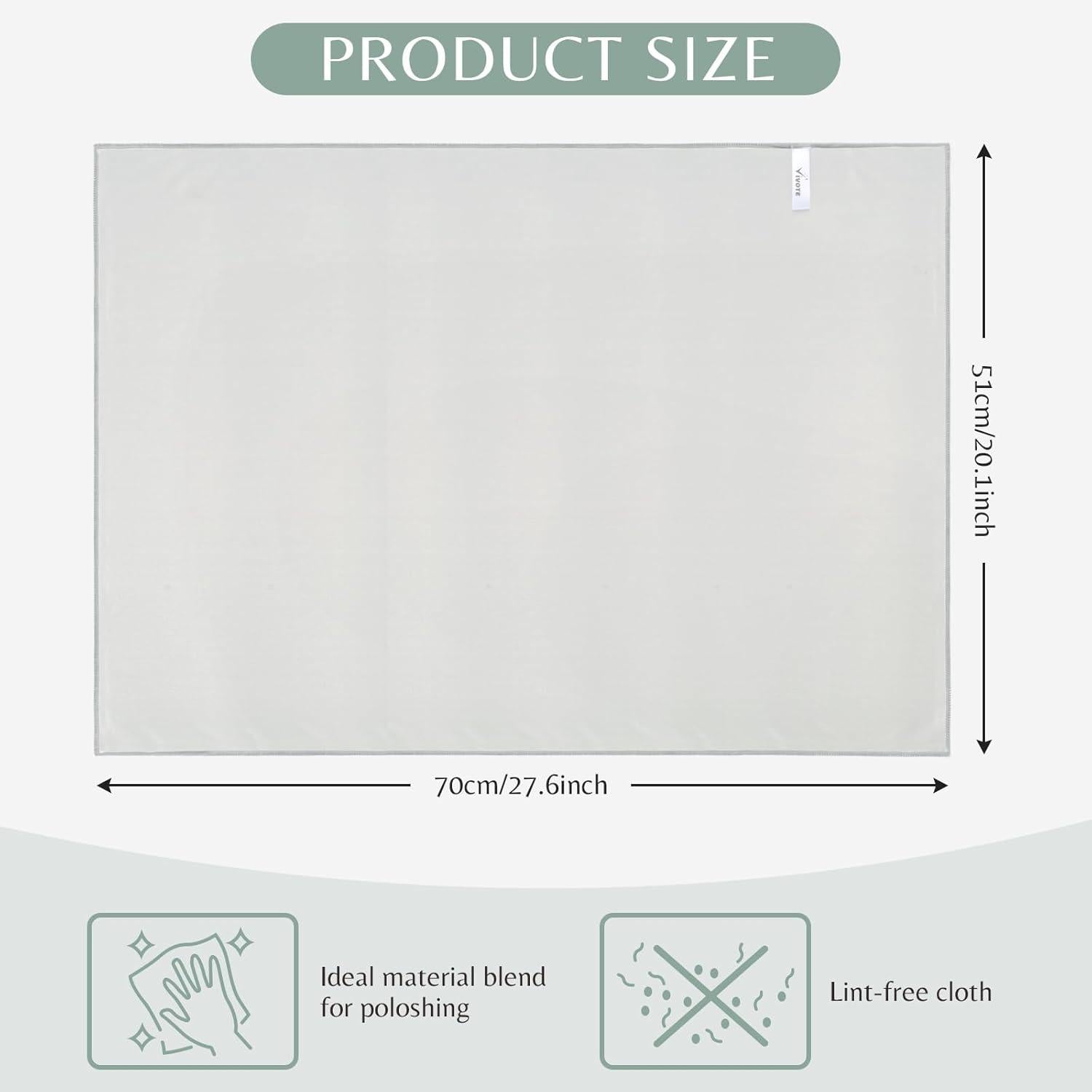 Mikrofaser Glaspoliertuch 2er Set 51x70cm für Glas