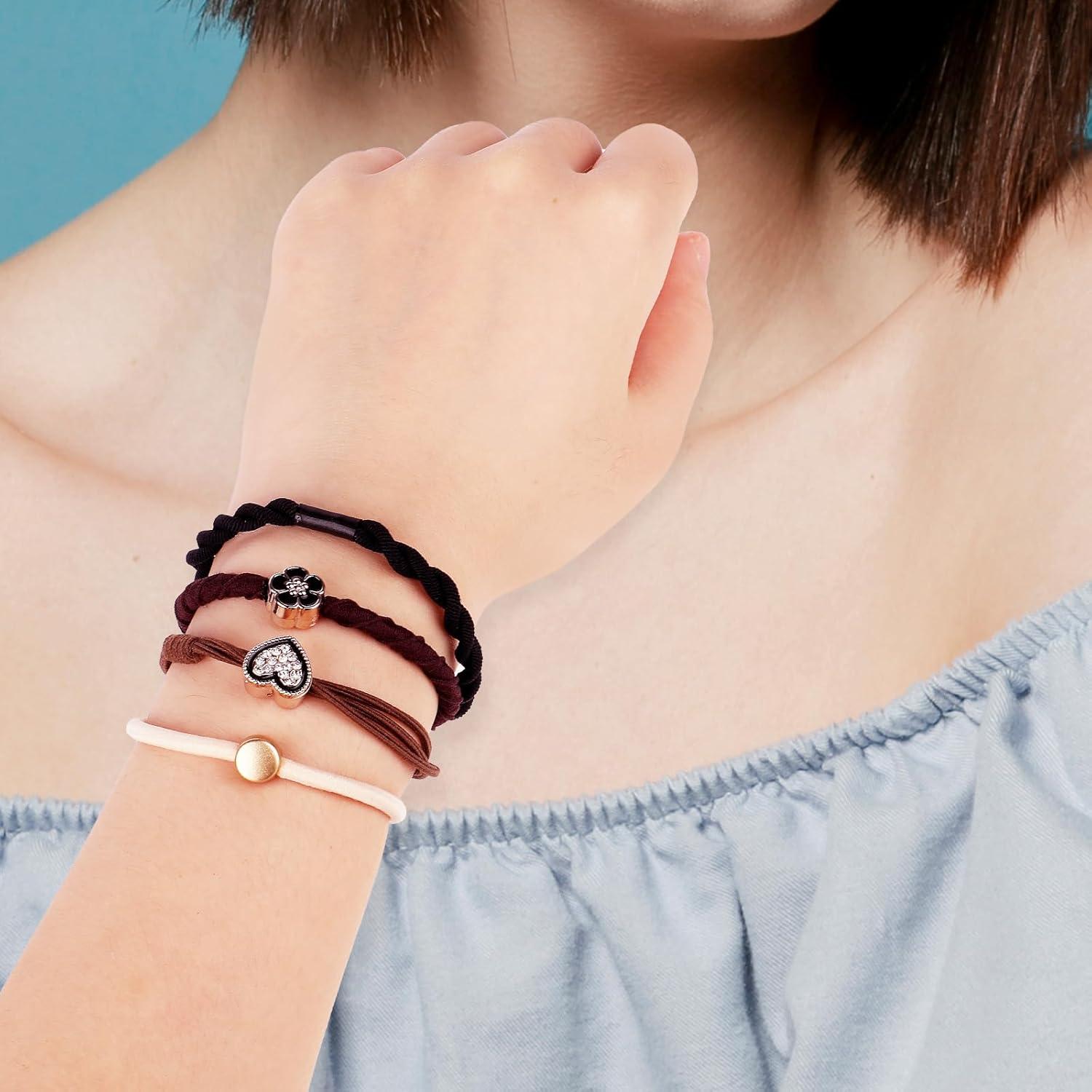 Boho Haargummis Damen 20 Stück Geflochten Stretch Scrunchie Stirnband