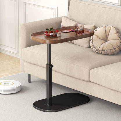 Beistelltisch C Form Höhenverstellbar 360° Drehbarer Couchtisch Wood