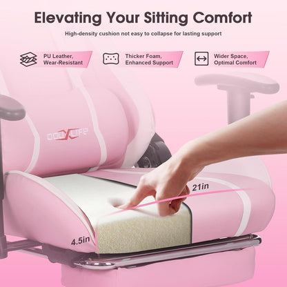 Gaming Stuhl mit 7 Punkt Massage Fußstütze Ergonomisch 180KG