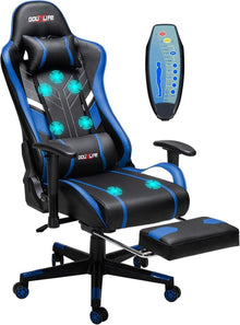 Ergonomischer Gaming Stuhl mit 7-Punkt Massage Blau
