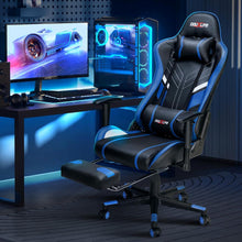 Gaming Stuhl mit 7 Punkt Massage Fußstütze Ergonomisch 180KG