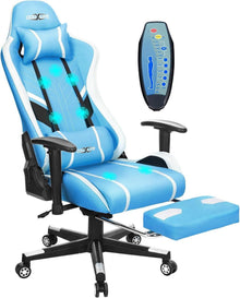 Gaming Stuhl mit Massage Fußstütze ergonomisch Bürostuhl 180KG