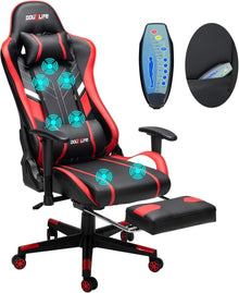 Gaming Stuhl mit 7-Punkt Massage Fußstütze 180KG Ergonomischer