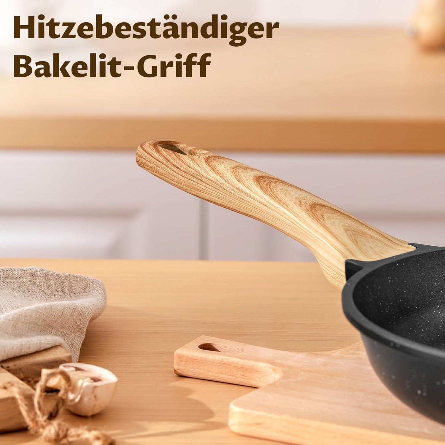 Pfannen-Set Induktion 20+24+28 cm Antihaft Granit