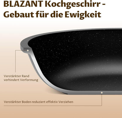 Pfannen-Set Induktion 20+24+28 cm Antihaft Granitbeschichtet