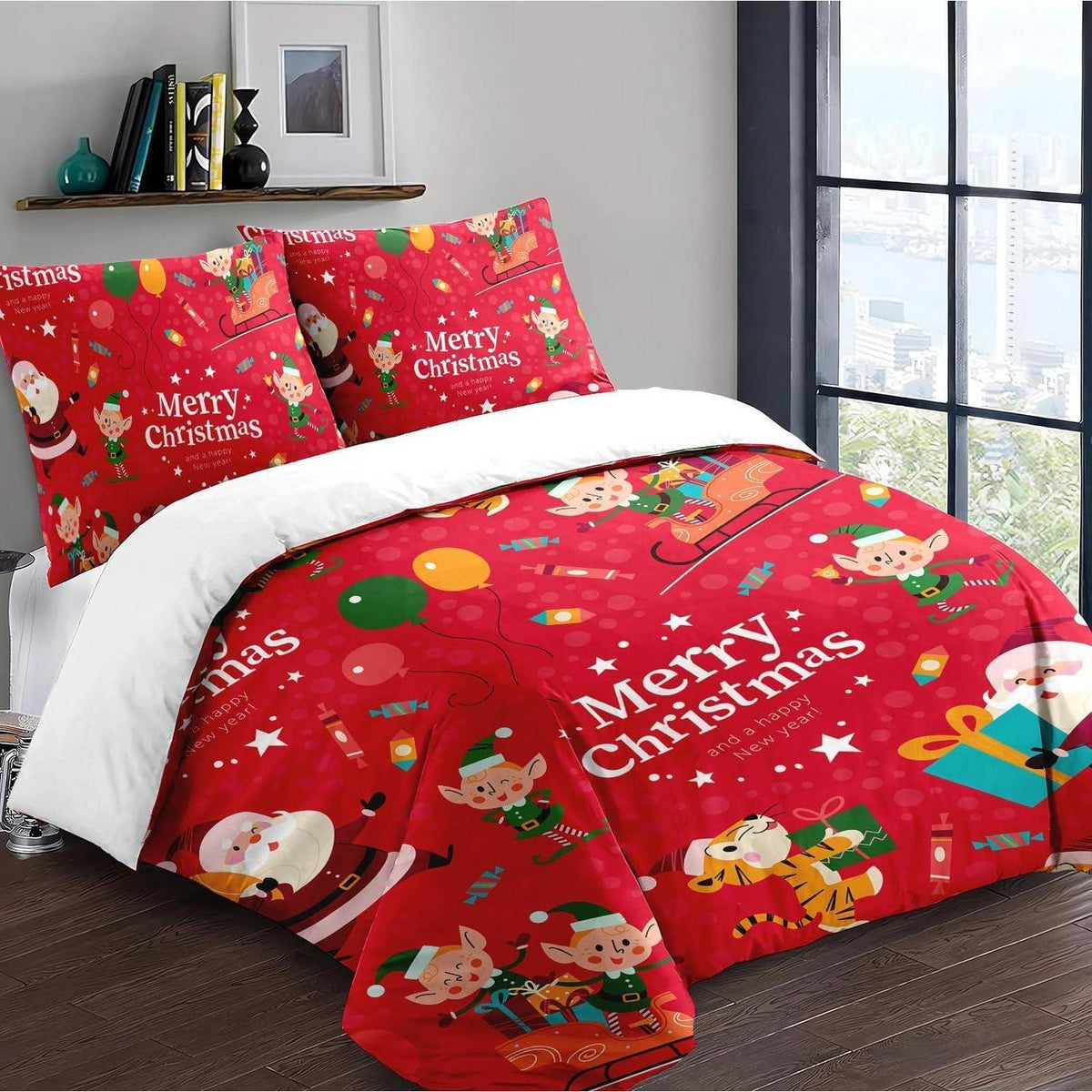 Weihnachts Bettwäsche Set 220x240cm mit Rentier Motiv