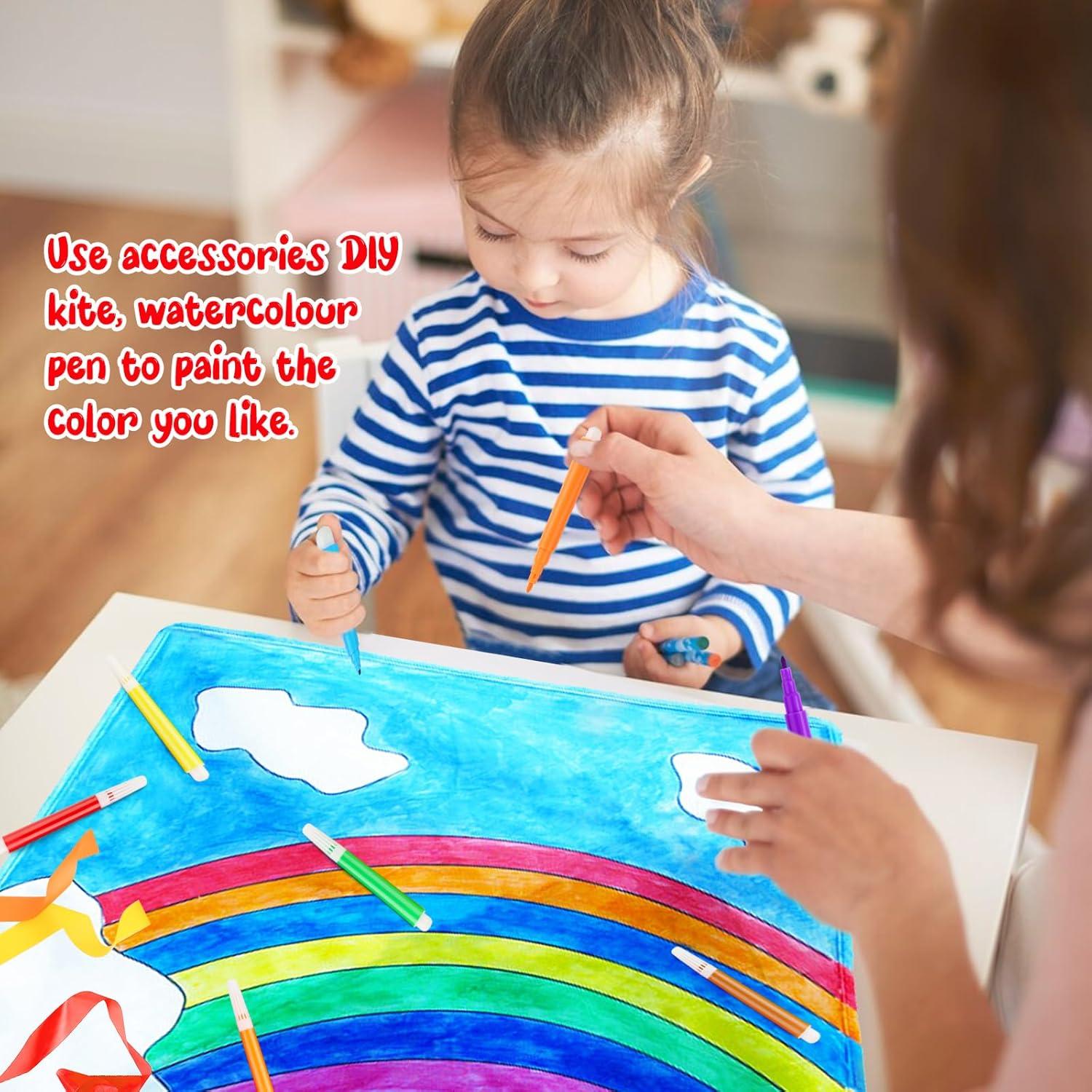 BOFUNX Drachen Kinder DIY Bastelset 60×70cm 3 Stück mit Drachenschnur
