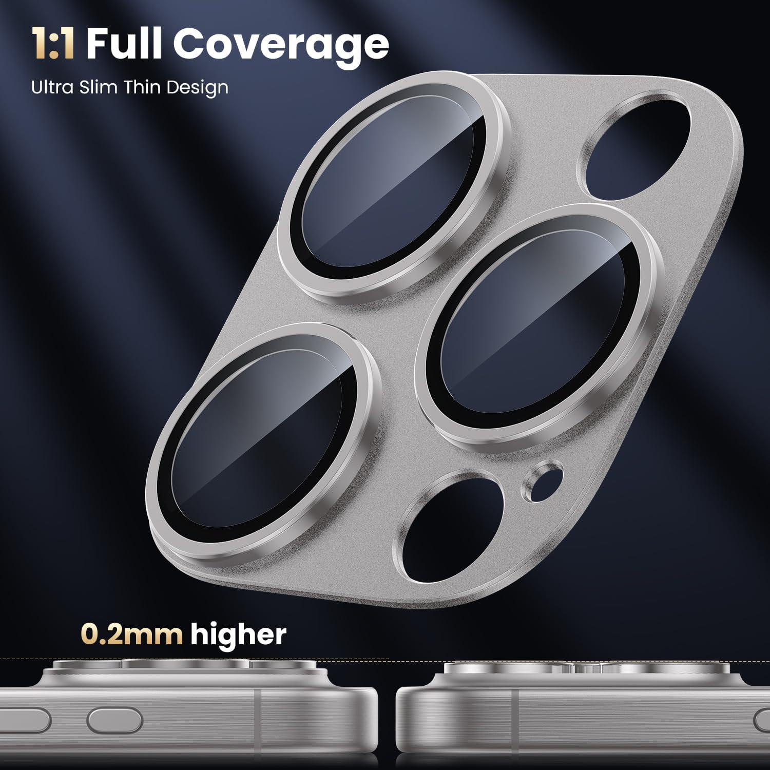WSKEN iPhone 16 Pro Max/16 Pro Kamera Schutzglas 9H Kratzfest BLF