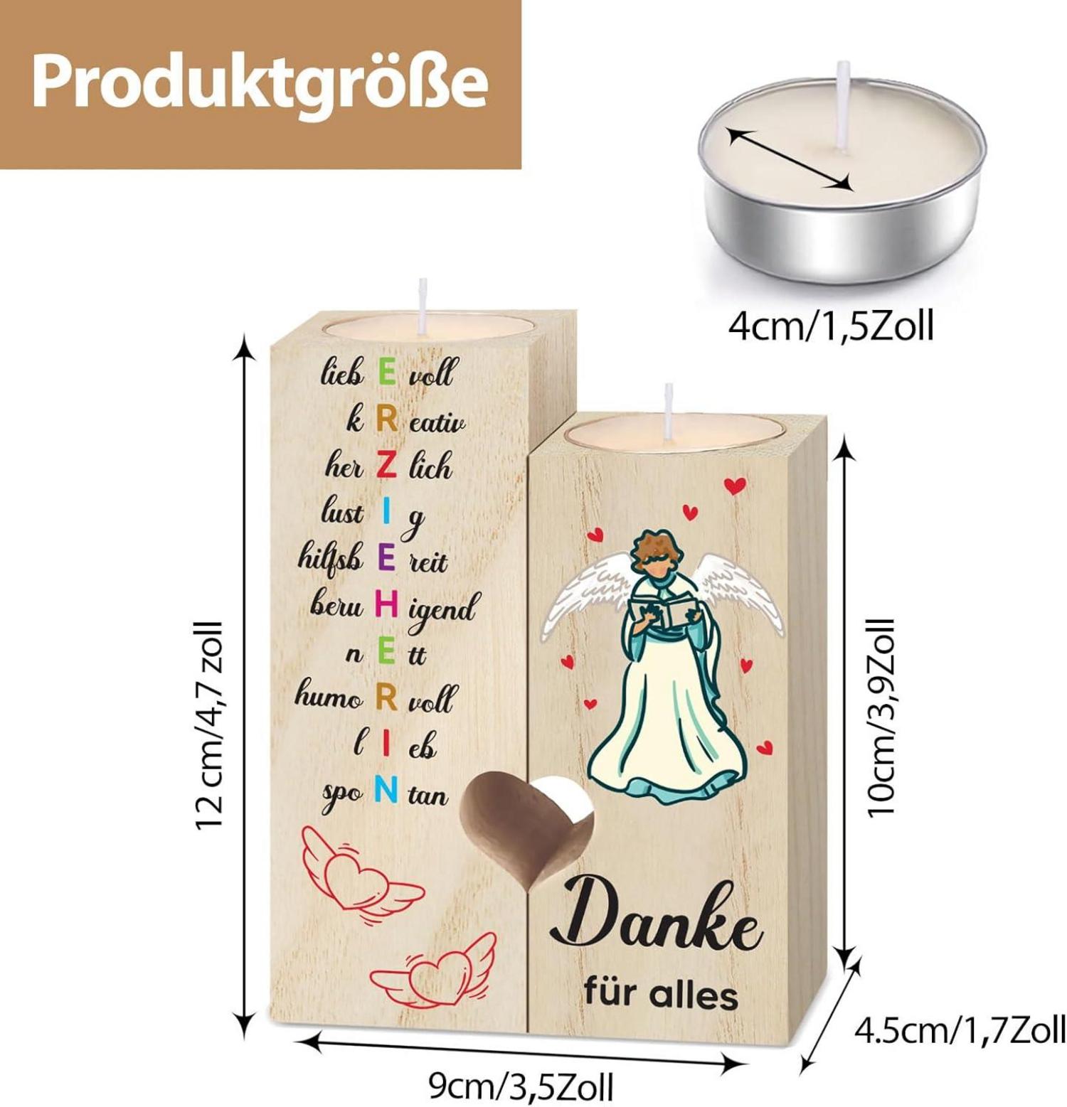 Abschiedsgeschenk Erzieherin Kerzenständer Herzform Kindergarten