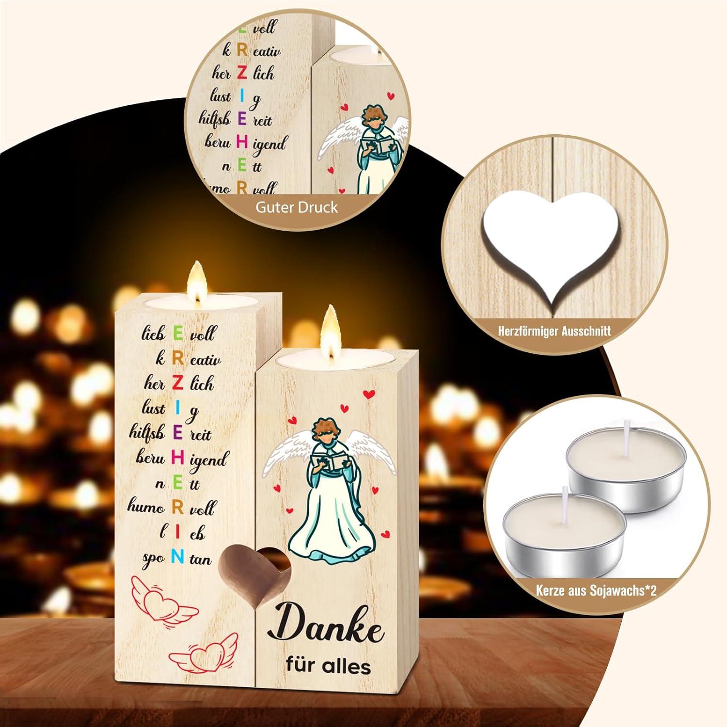 Abschiedsgeschenk Erzieherin Kerzenständer Lehrer Geschenk Dankeschön