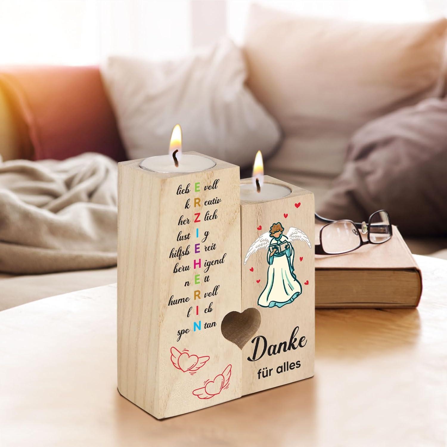 Abschiedsgeschenk Erzieherin Kerzenständer Lehrer Geschenk Dankeschön