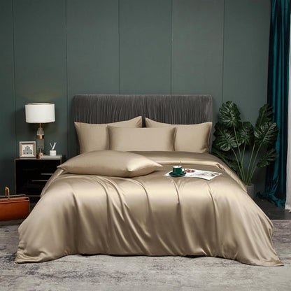 Bambus Bettwäsche Set 135x200cm Braun Taupe Khaki