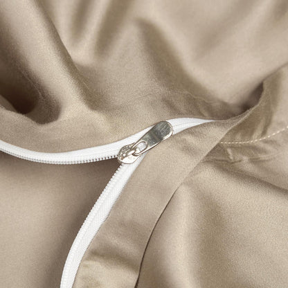 Bambus Bettwäsche Set 135x200cm Braun Taupe Khaki