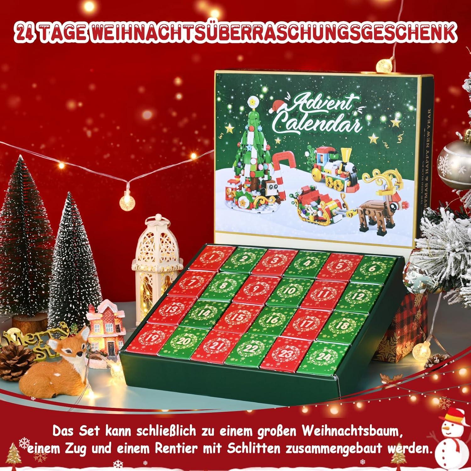 Adventskalender Bausteine Weihnachts Countdown Spielzeug 604 Teile Kinder