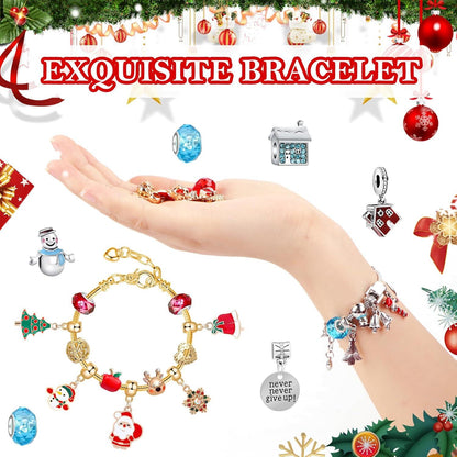Adventskalender Mädchen 2024 Schmuck-24 Tage DIY-Perlen Armband