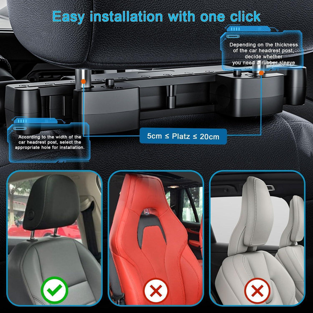 Auto Kopfstütze mit Memory-Schaum, einziehbar, für Kinder & Erwachsene