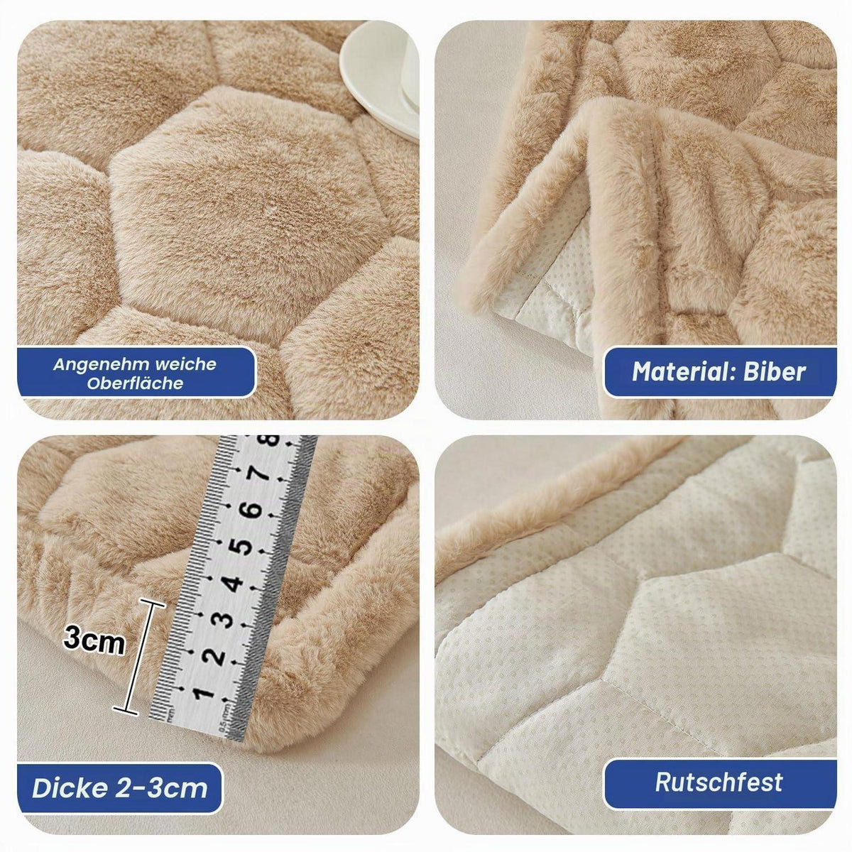 Dicker Sofaüberzug rutschfest – Helles Kamel 90x180 cm