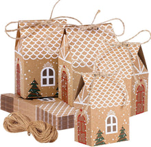24 Stück Geschenkbox Weihnachten Kraftpapier Häuschen Adventskalender