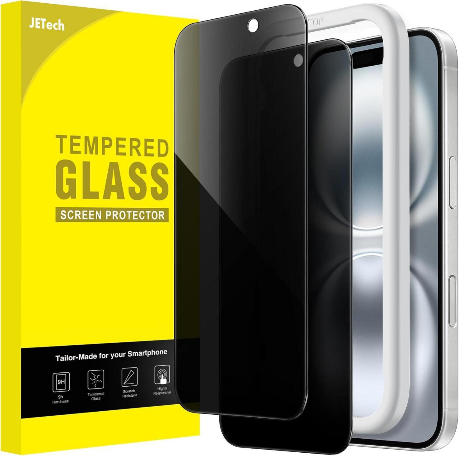 Sichtschutz Anti-Spy gehärtete Glas Schutzfolie 2 Stück iPhone 16 6,1