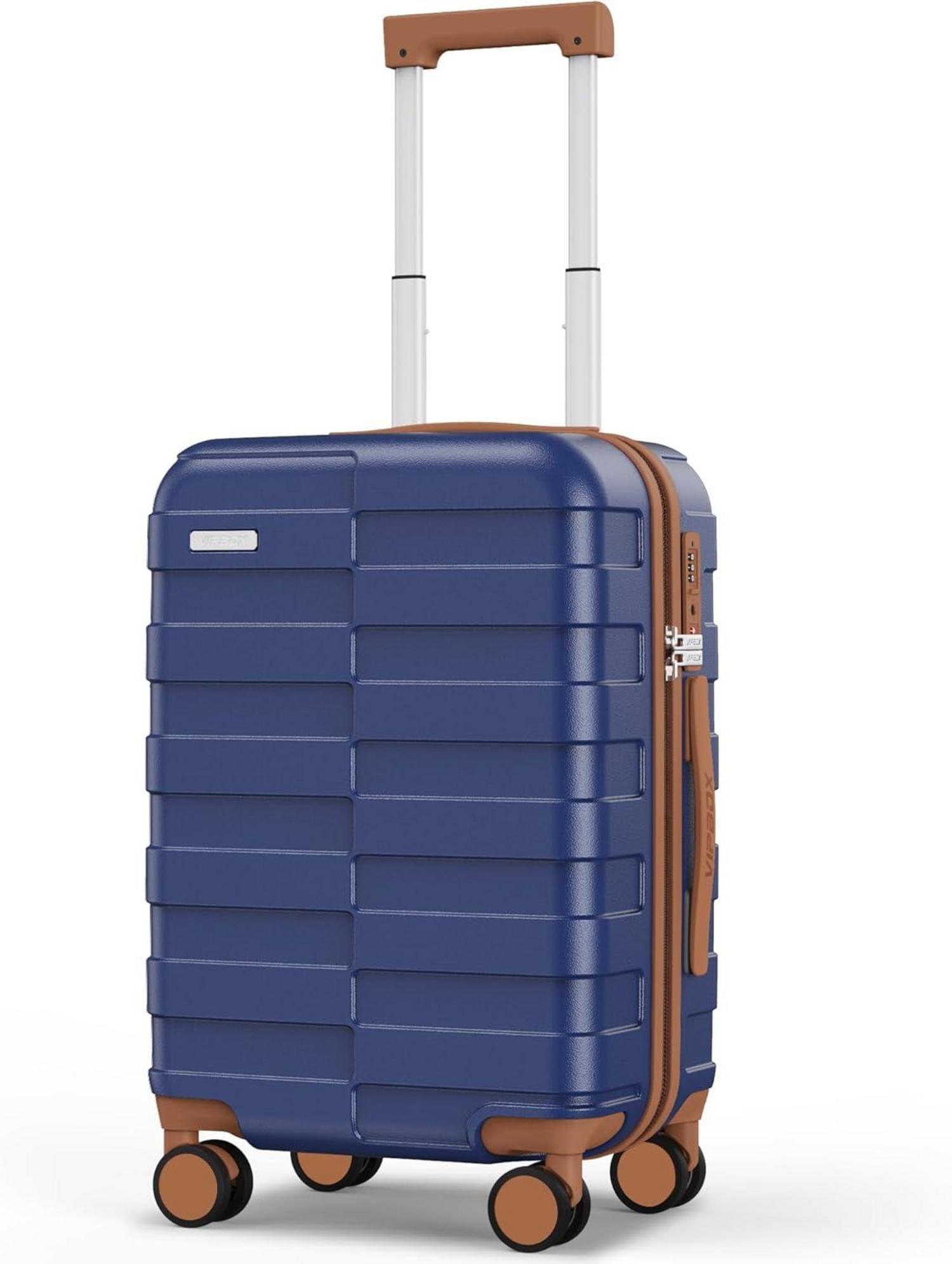 Handgepäck Koffer Polycarbonat Leicht 55cm TSA Hartschale Blau
