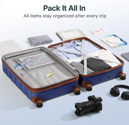 Vipbox Koffer Hartschale Groß 75cm TSA Schloss Erweiterbar Leicht 4 Rollen Blau XL