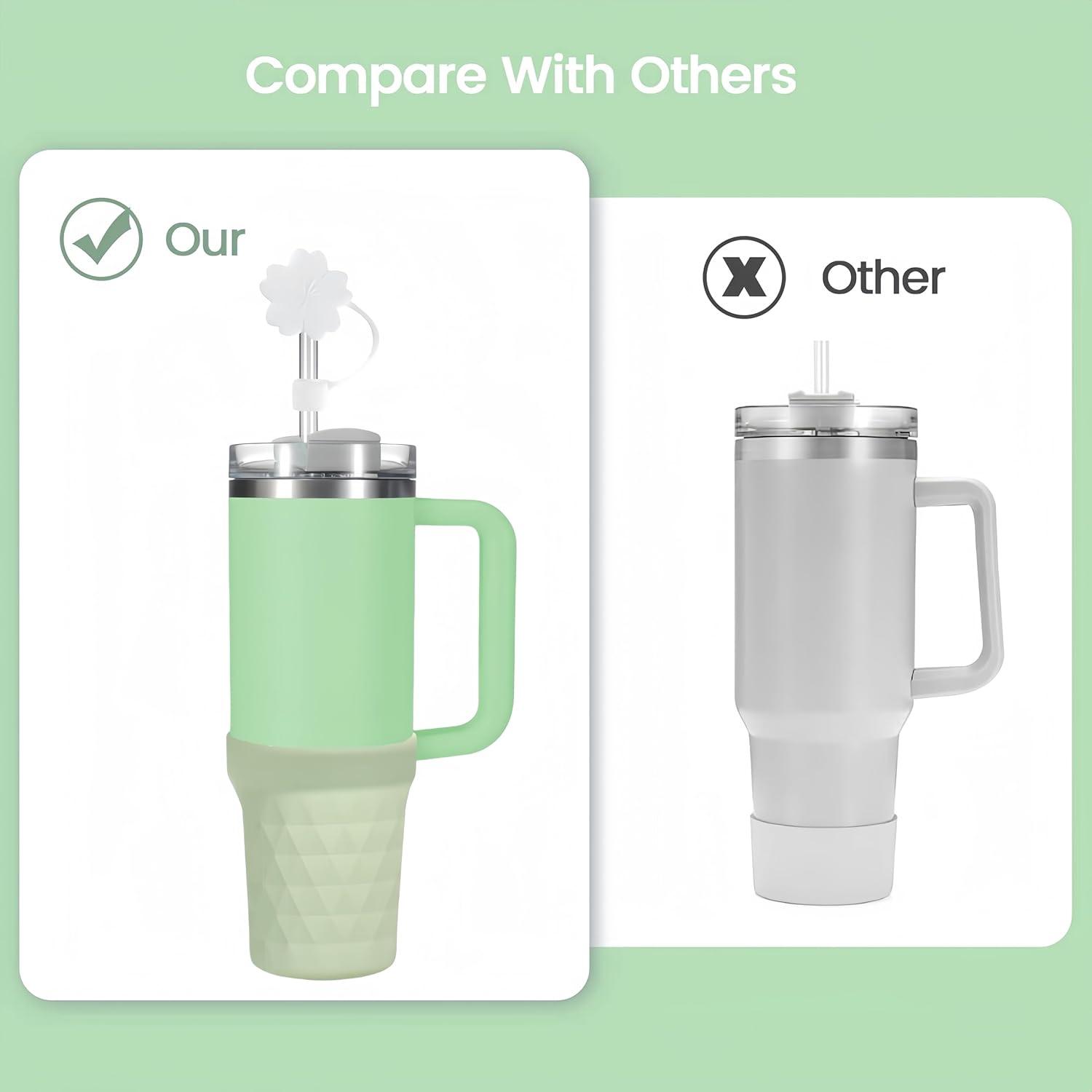 4er Set Silikon Zubehör für 40oz Stanlley Cup: Bodenschutz & Strohhalmabdeckung