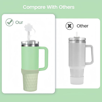 4er Set Silikon Zubehör für 40oz Stanlley Cup: Bodenschutz & Strohhalmabdeckung