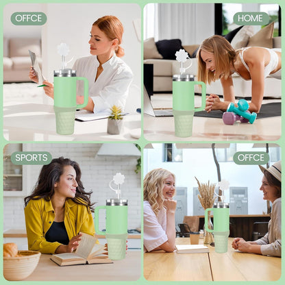 4er Set Stanlley Cup Zubehör für 40oz: Silikonhülle, Strohhalmdeckel