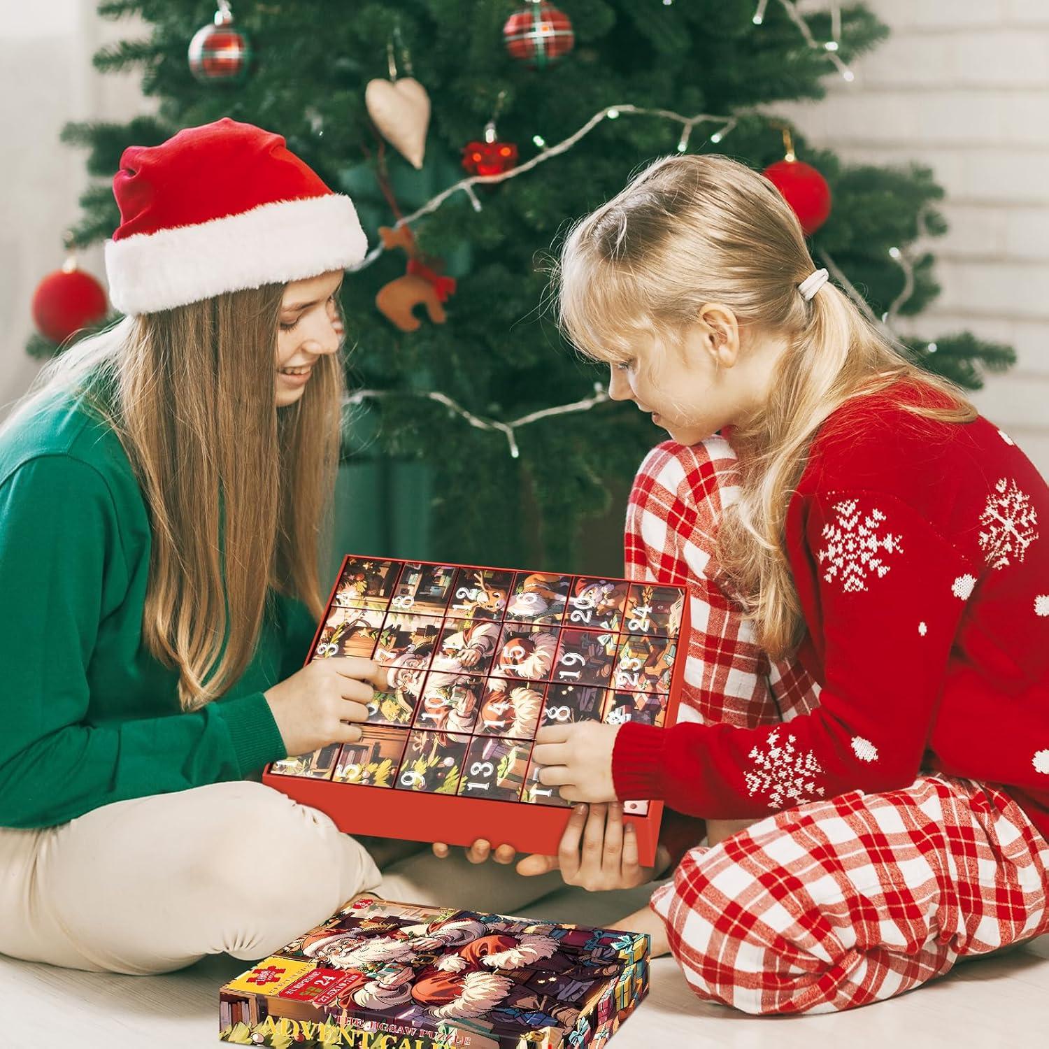 Adventskalender Puzzle 2024 Weihnachtsmann 1008 Teile 70x50 cm Spaß Family