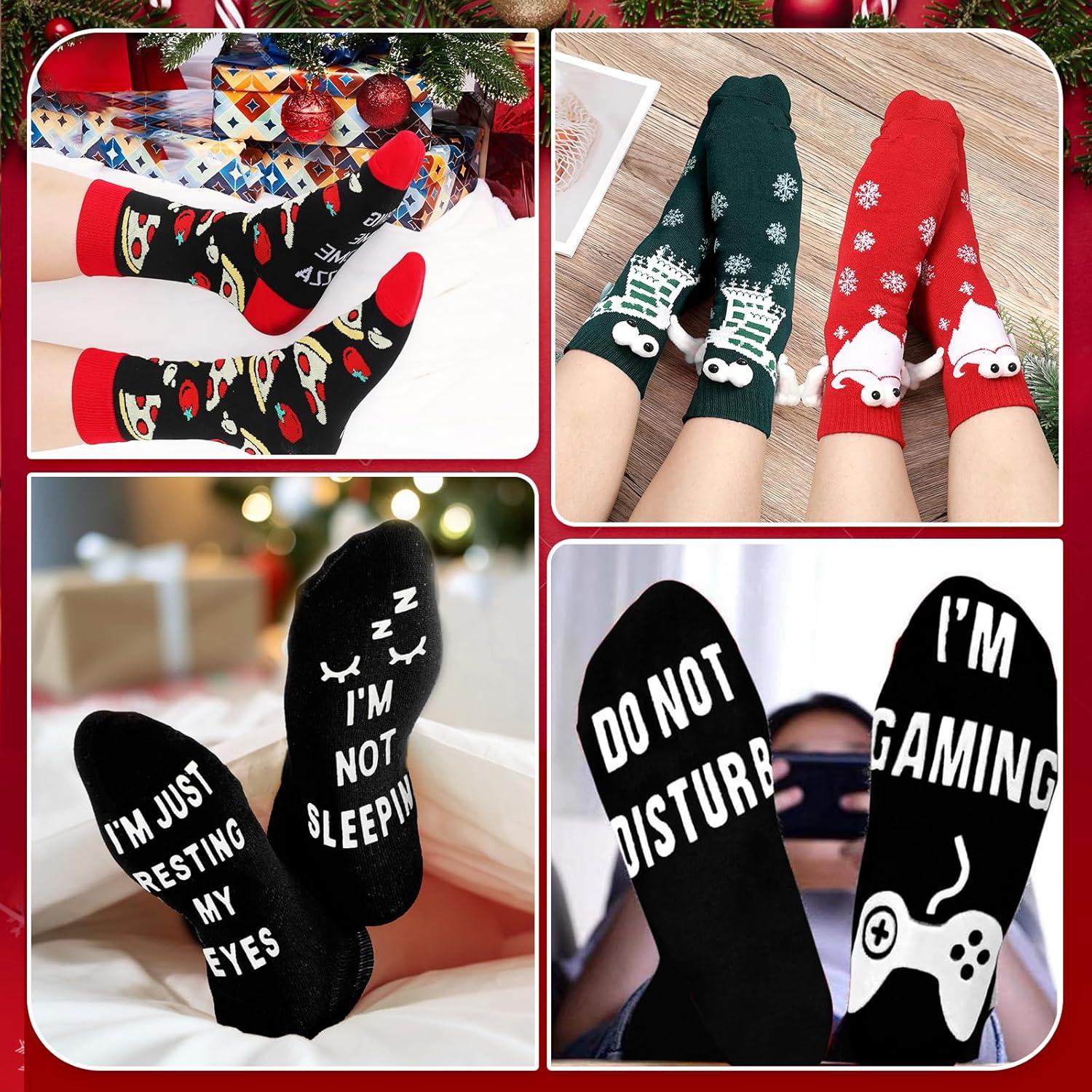 Weihnachtssocken Adventskalender 12 Paar Lustige Socken Partner BFF