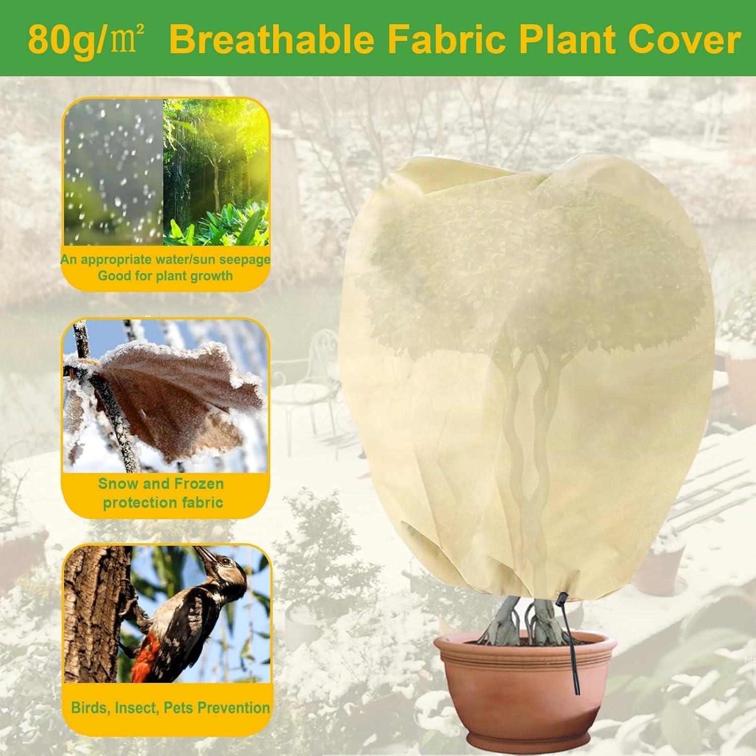 Winterschutz Pflanzenschutzsack mit Tunnelzug 100x80 cm 4er Set