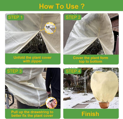 Hydrogarden Pflanzenschutzsack Winter Kälteschutz 100x80cm Beige 4er Set