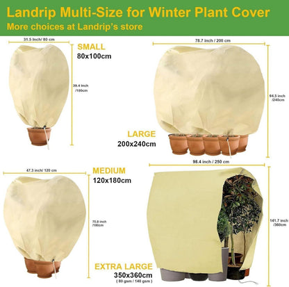 Winterschutz Pflanzen Kübelpflanzensack 100x80 cm Atmungsaktiv Beige